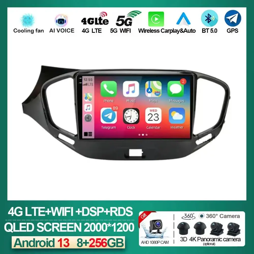 

Android 13 For LADA Vesta Cross Sport 2015 - 2020 Car Auto Carplay Radio Stereo Multimedia Player Navigation WIFI NO 2din DVD BT