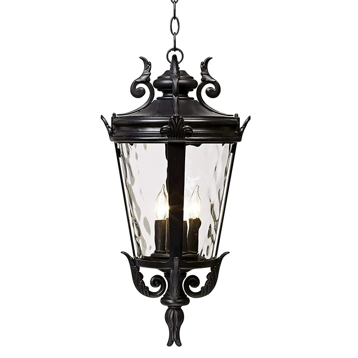

Casa Marseille Traditional Outdoor Ceiling Light Hanging Textured Black for House Porch