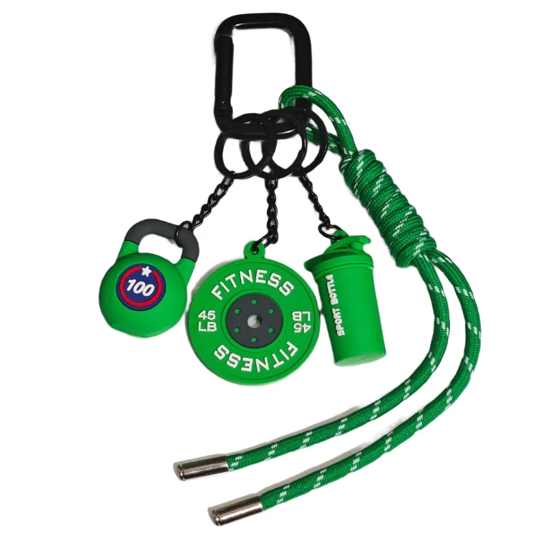

Kettlebell Dumbbell Keychain Hand-Woven Ropes Keyring Luxury Bag Pendant Trendy Sports Bag Pendants Gift For Fitness Enthusiasts