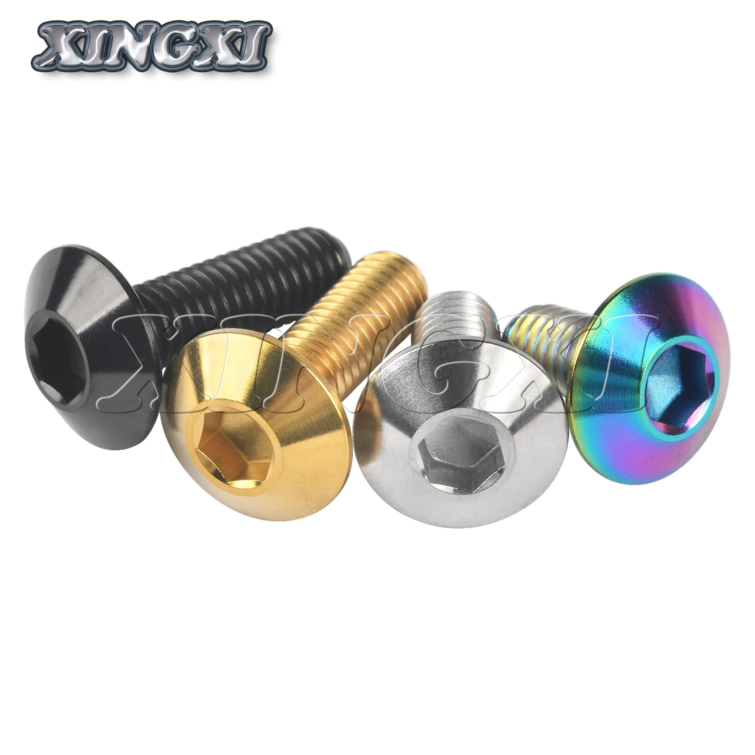 Xingxi Titanium Bolt M6X12 15 20 25 30 35mm Allen Hex Head Ti Screws M6 Bolt for Motor Bike Disc Accessories Fasteners