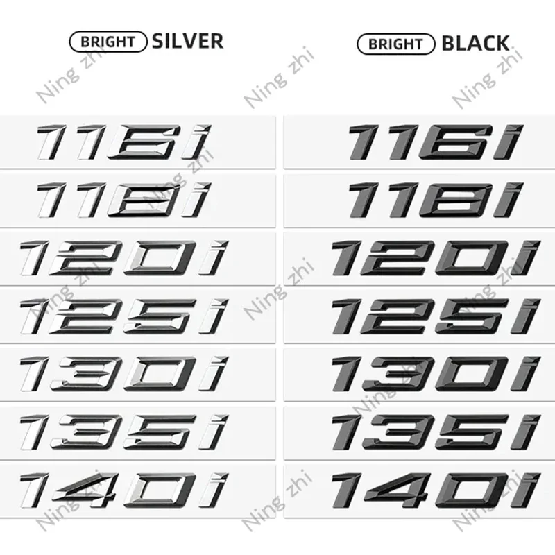 

3D ABS Black Car Trunk Letters For BMW 116i 118i 120i 125i 130i 135i 140i Logo Emblem Sticker F20 E87 F21 Auto Accessories