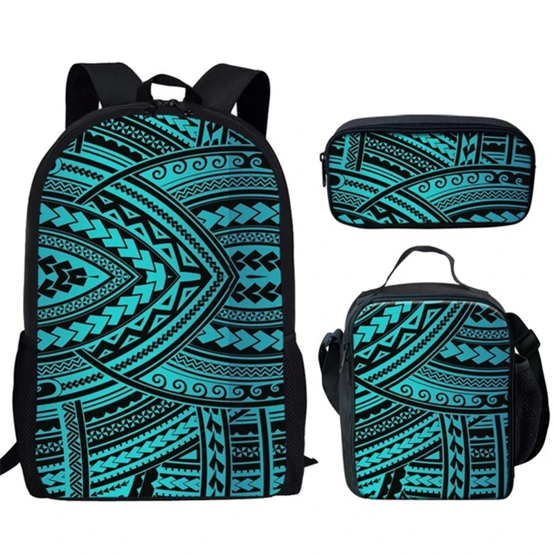 

Harajuku Youthful Polynesian Traditional Tribal 3D Print 3pcs/Set Travel bags Laptop Daypack Backpack Lunch Bag Pencil Case