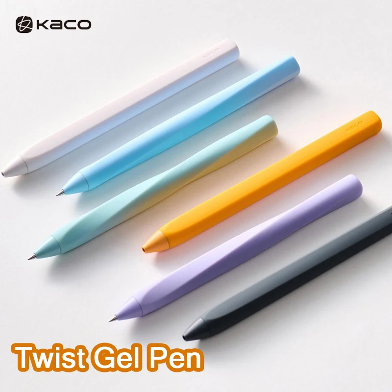 

Гелевые ручки KACO TWIST, милая и забавная ручка-непоседа с силиконовой ручкой, черные чернила 0,5 мм, устойчивые к размазыванию для заметок, экзаменов, планировщиков