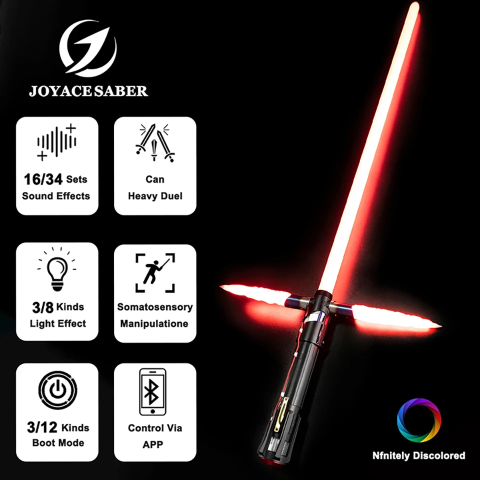 Lightsaber Xenopixel Kylo Ren Light Saber Jedi Neopixel Metal Handle Laser Sword Cosplay Heavy Dueling Luminous Cosplay Toys