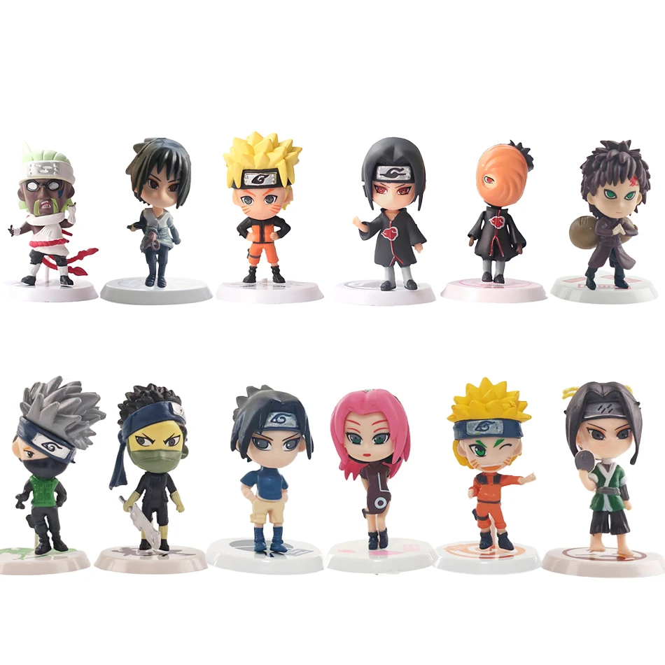 6 pièces/12 pièces/ensemble figurine d'anime Naruto Shippuden Hinata Sasuke Itachi Kakashi Gaara figurine Q Version PVC figurines jouets cadeau