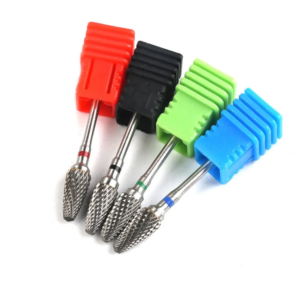 5pcs Dental Tungsten Carbide Burs Nail Drill Bits Nail CutterNail Art Manicure Tools 2.35mm Shank Dental Lab Rotary Tool