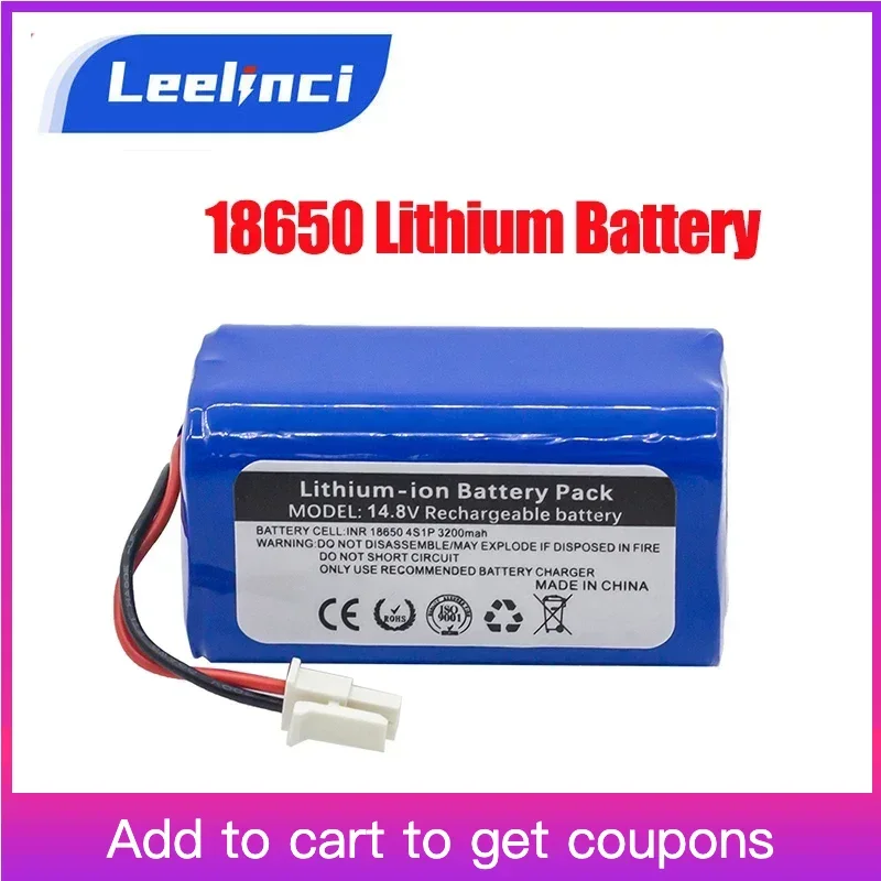 14.8V Battery for Polaris 18650 Lithium Batterie of Sweeping Robot Charging Battery, Human vacuum cleaner accessories original