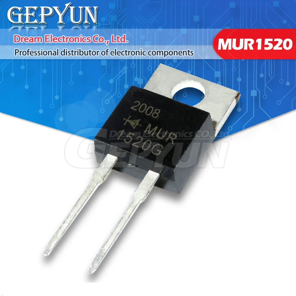 10pcs MUR1520 TO220-2 MUR1520CT TO-220 U1520 MUR1520G TO-220-2 200V 15A