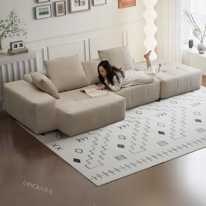 Back Support Beige Sofas European Armrest Compressed Living Room Sofas Recliner Luxury Nordic Divano Compresso Home Furniture