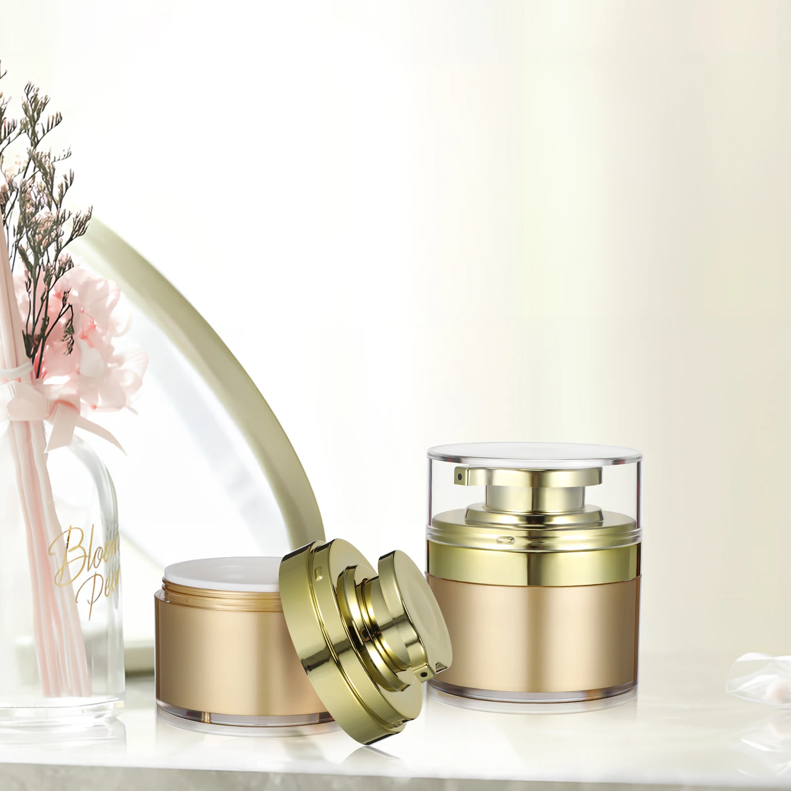 

4pcs 30ml Airless Pump Jars Travel Size Empty Lotion Bottles Cream Containers Dispenser Bottle Skin Care Tools