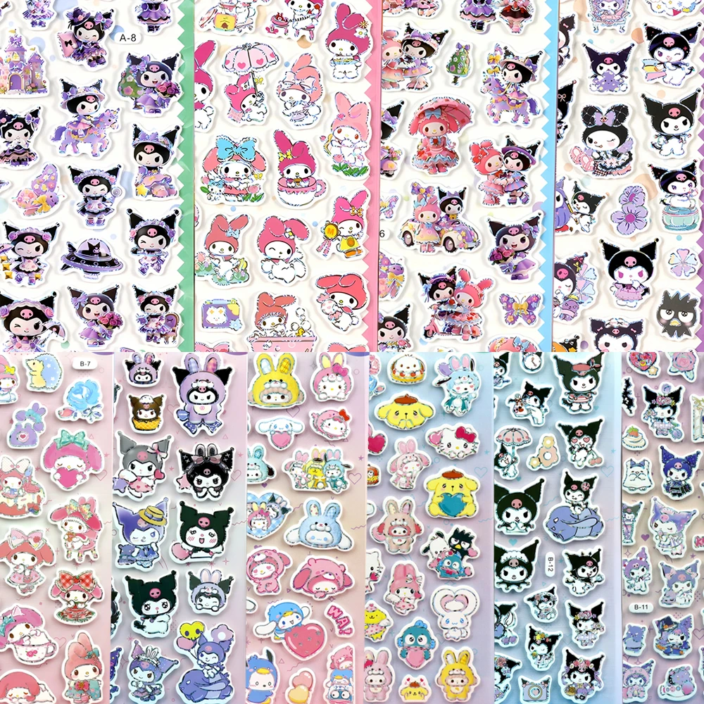

Kawaii Sanrio Anime 3D Puffy Stickers Kuromi Cinnamoroll My Melody Bubble Sticker Phone Notebook Cute Waterproof Decals Toy Gift