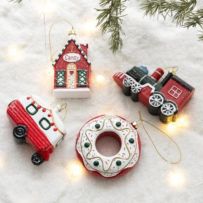 

Creative Christmas Tree Decoration Pendant Gingerbread Doll Car House Candy Biscuit Pendant Christmas Decoration Xmas Gift