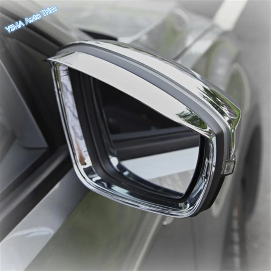 ABS Auto Rearview Mirror Rain Eyebrow Deflector Blades Frame Accessories Cover Trim For Volkswagen T-Roc T Roc 2018 - 2024