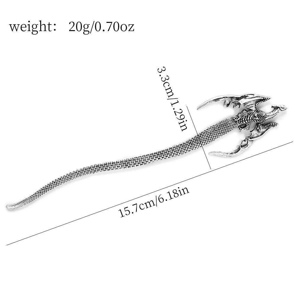 عصا شعر التنين معقدة من القرون الوسطى الخيال القوطي فيبي مفصلة مجنح التنين مقياس الملمس الكمال تأثيري أنيق داكن