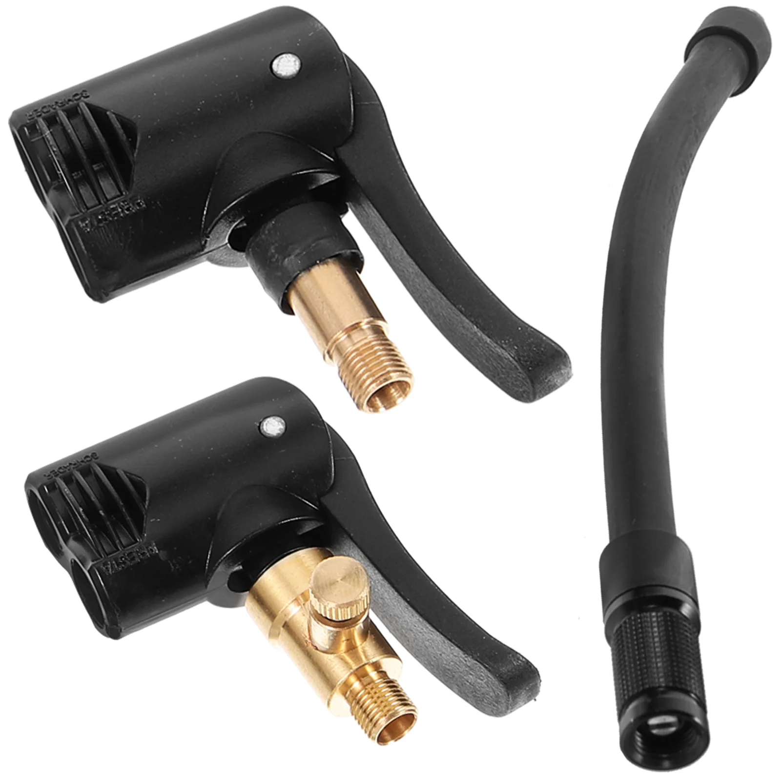 2 Pcs Car Air Pump Conversion Nozzle Two-in- Screw-on Adapter Quick-clamp Quick-connect American Method 1