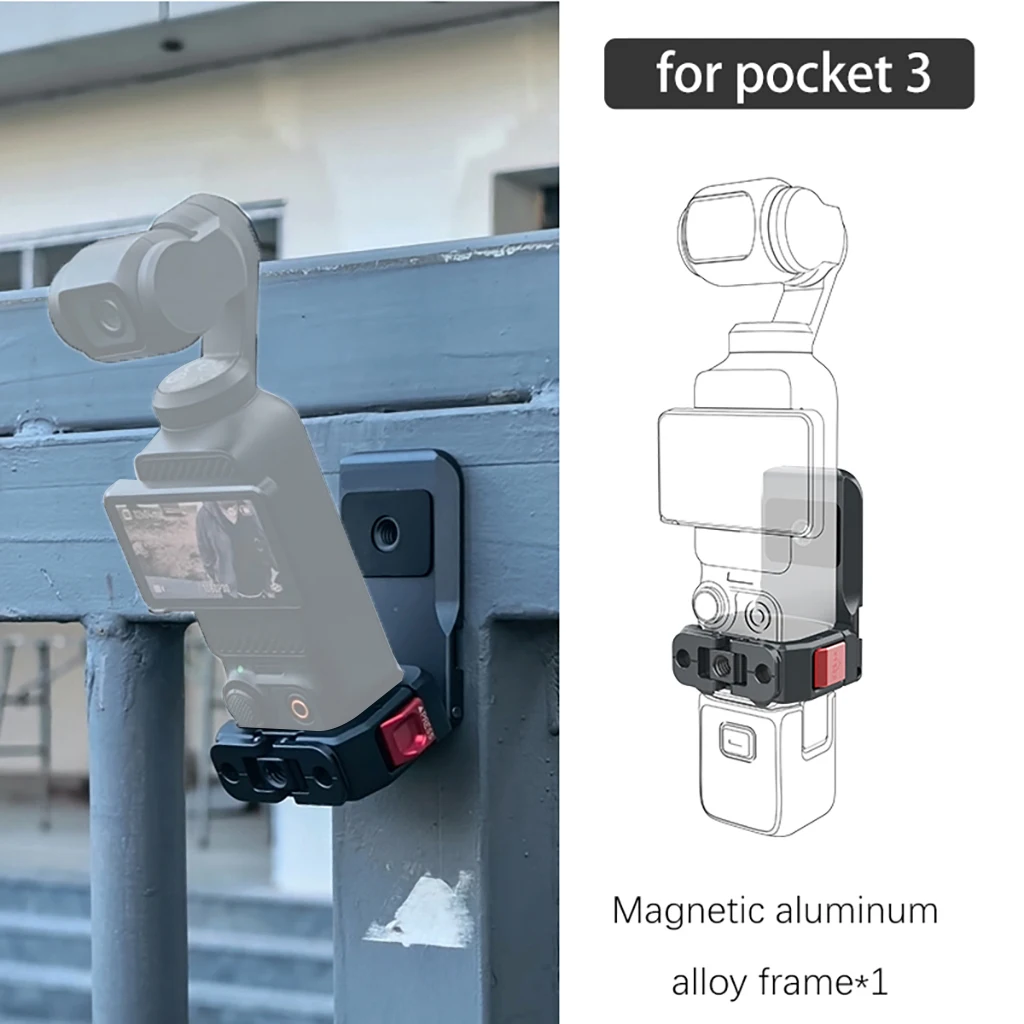Dudukan Magnetik untuk Kamera Aksi DJI Osmo Pocket 3, Penyangga Multifungsi yang Dapat Disesuaikan untuk Aksesori Pocket 3
