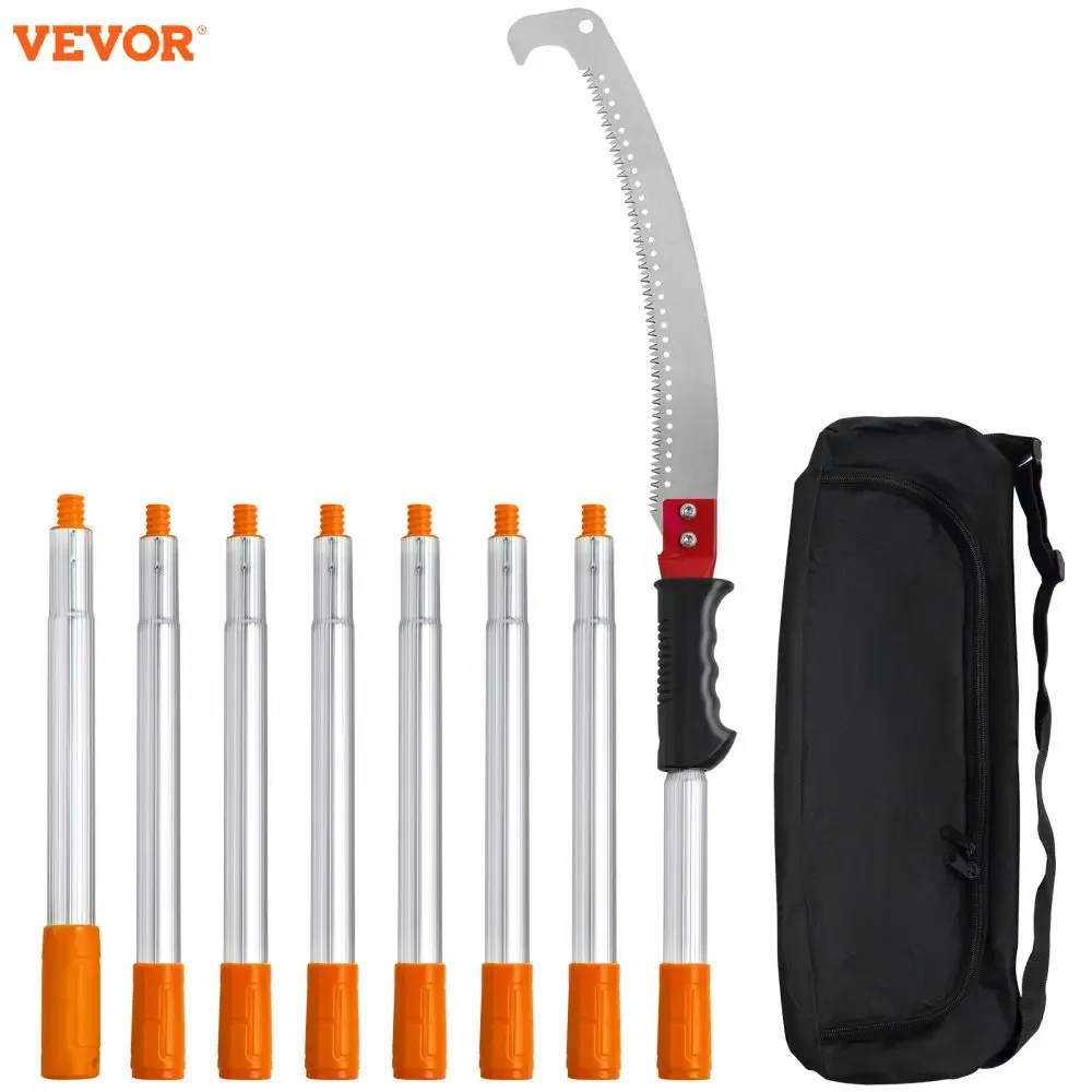 VEVOR Manual Pole Saw 4.6-9.8 ft Extendable Tree Pruner  Sharp Steel Blade for High Branches Trimming Manual Branch Trimmer