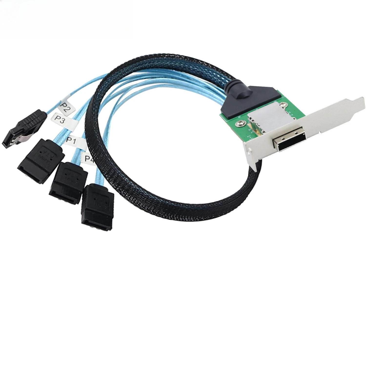 Mini SAS SFF-8088 HD 26Pin メスヘッドから 180 度 4 * SATA 高速サーバーケーブル長 0.5 メートル