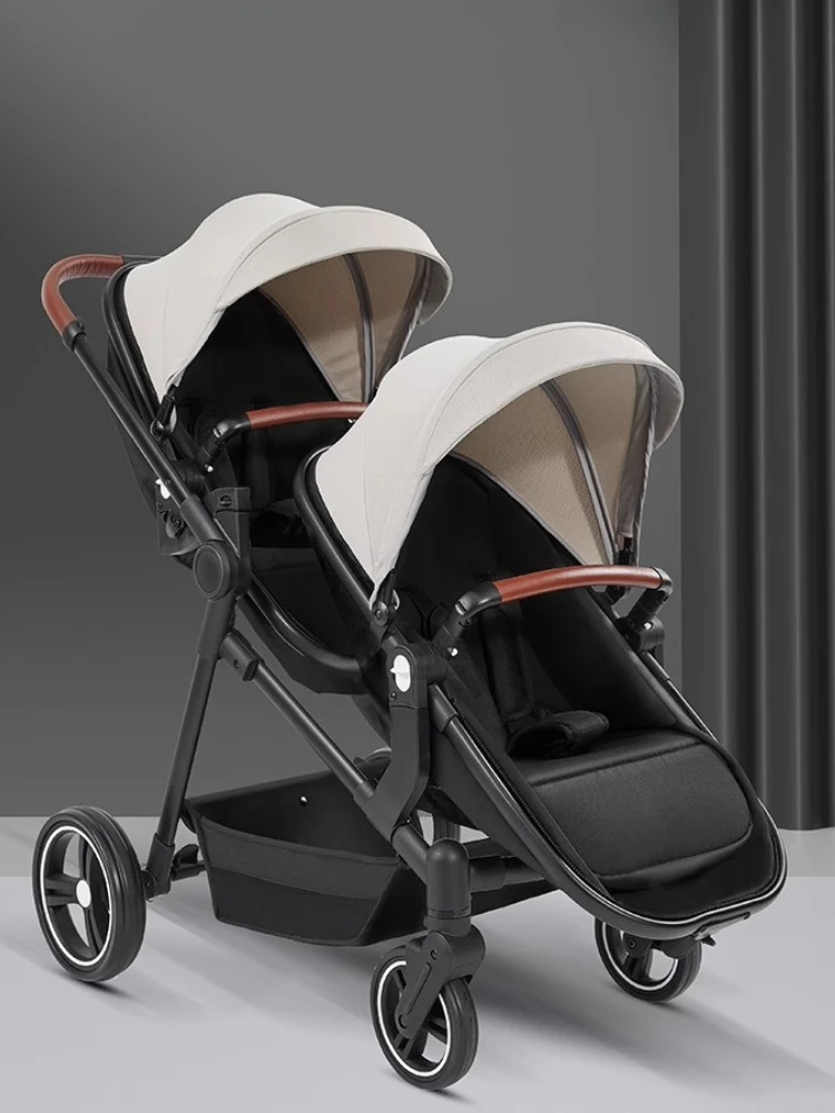 EU VOORRAAD 2in1 Twins kinderwagen klein formaat gevouwen gedragen op vliegtuigen. dubbele kinderkinderwagen multifunctioneel lichtgewicht - afbeelding 2