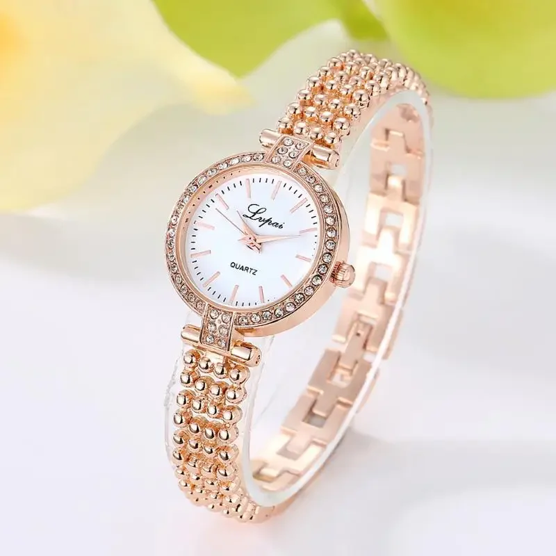 

Women Luxury Brand Watch Rhinestone Elegant Ladies Watches Rose Gold Clock Wrist Watches For Women Rhinestone Relogio Feminino