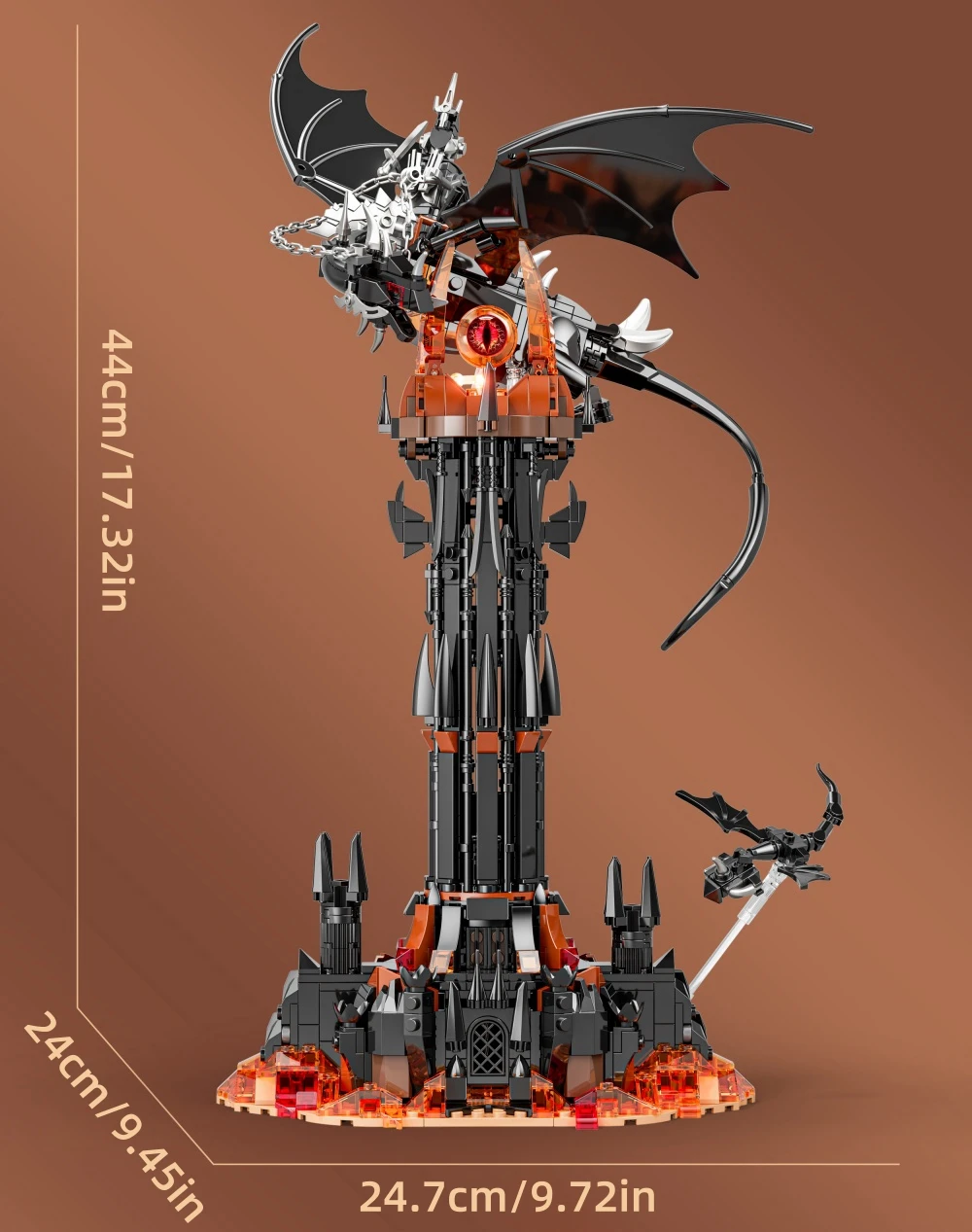 Moc-Lord Movie Rings Model The Fell Beast Magic Tower Building Blocks Fortress Castle Creative Assemble  Bricks Toys Gift For Ki view 5