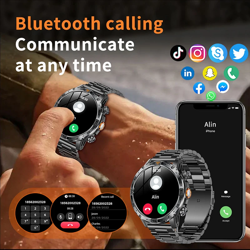 GEJIAN 2026 New Smart Watch 1.7-inch AMOLED Heart Rate And Bblood Oxygen Monitoring GPS Motion Trajectory Tracking Smartwatches