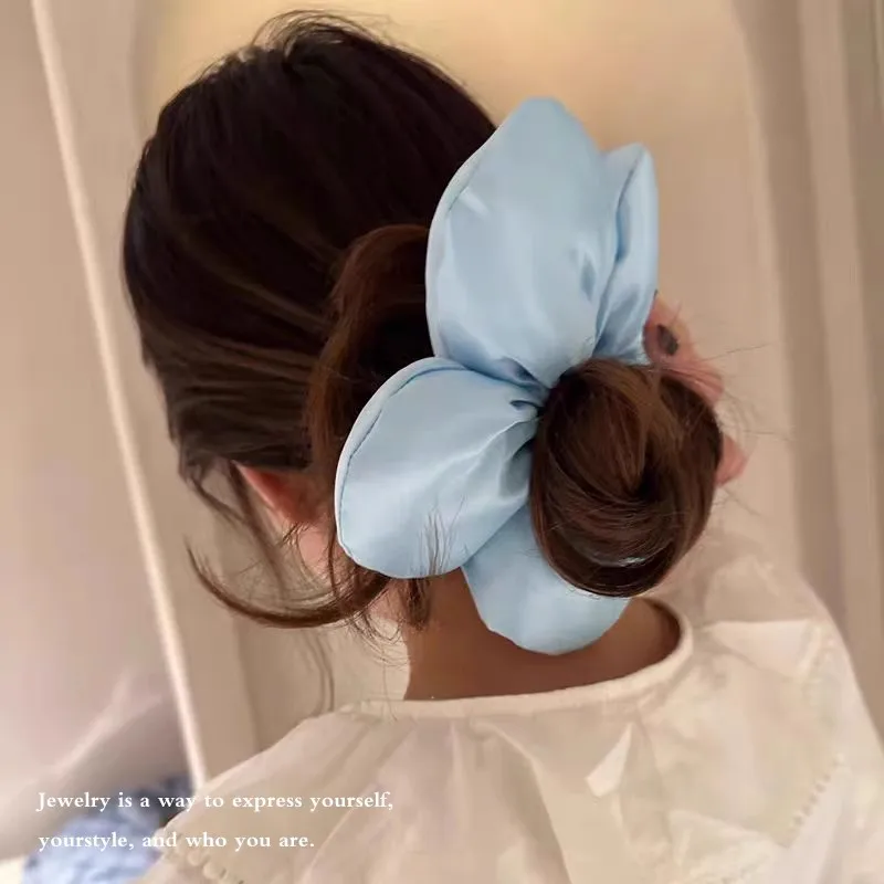 Zoete Effen Grote Bloem Zachte Haarband Voor Vrouwen Meisje Mooie Haar Ornament Hoofdband Haar Tie Chouchou Mode Haaraccessoires