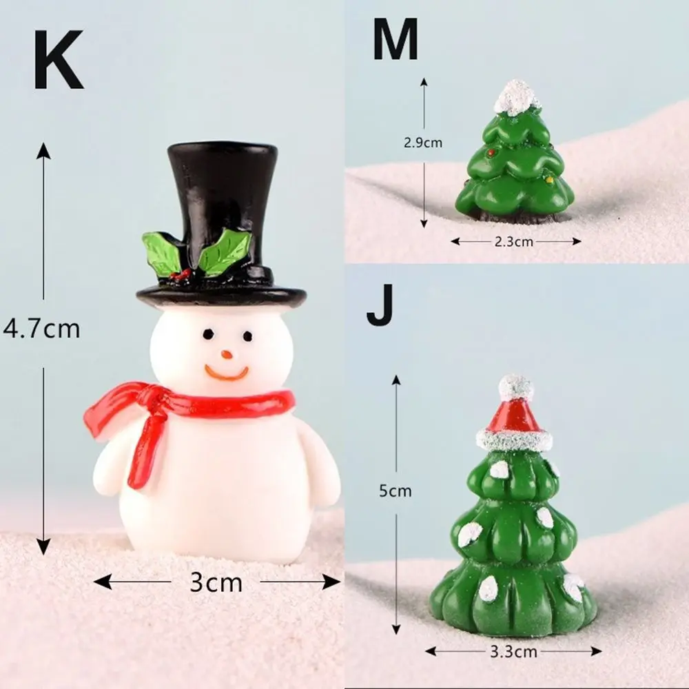 Gift Box Snowman Terrarium Dollhouse Fairy Garden Figures Micro Landscape Ornaments Figurines Christmas Miniature