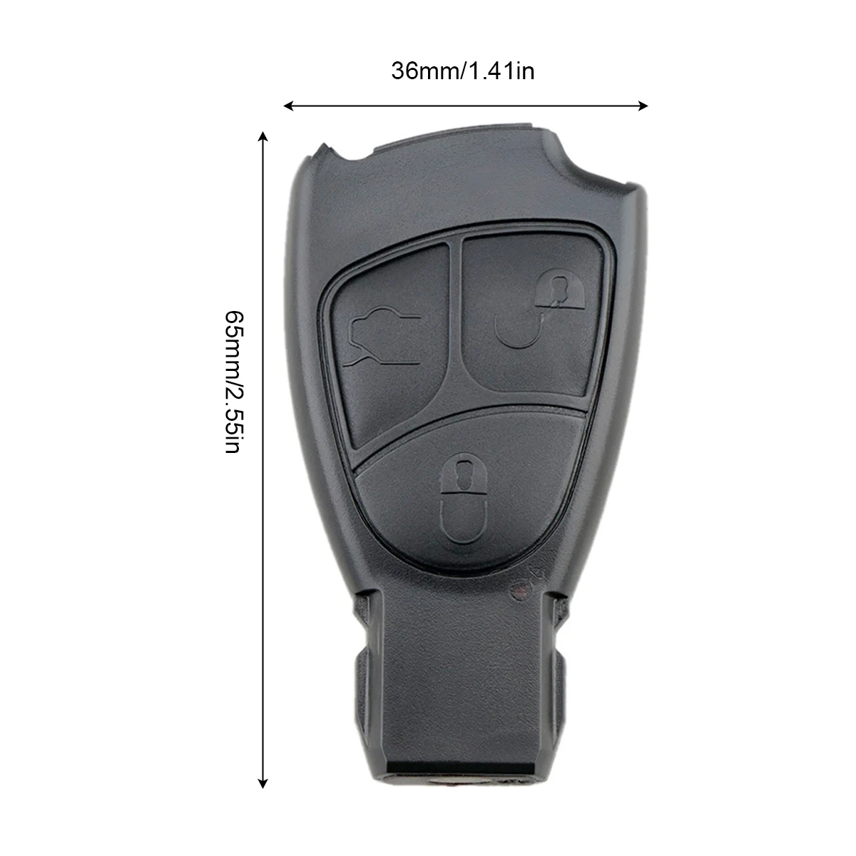 Carcasa inteligente para llave de coche de 3 botones, funda de repuesto para mando a distancia de coche compatible con Mercedes Benz W168 W202 W203