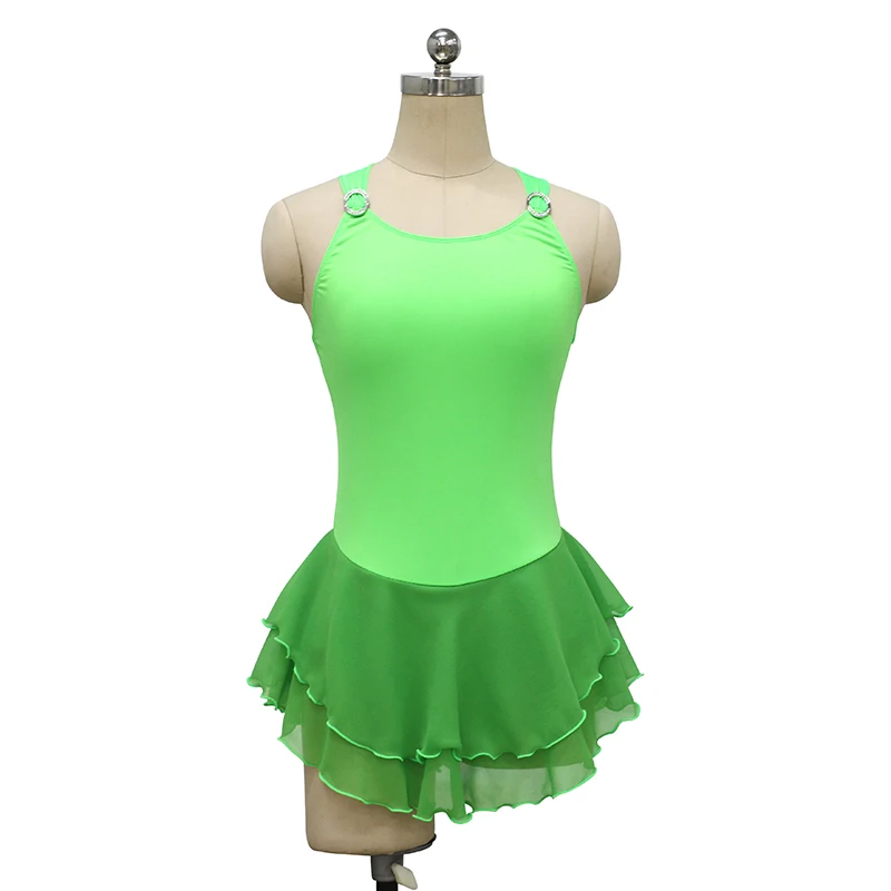 

Черное платье для фигурного катания для девочек и женщин, качественное платье из спандекса с кристаллами для соревнований, танцевальное платье, юбка без рукавов для катания на коньках