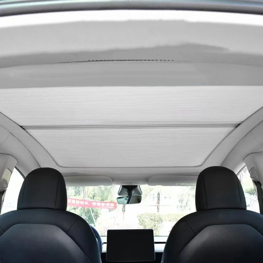 Car Sunroof Sunshade Front Rear Sunroof Pads Convenient Retractable Sun Shade For Tesla Model Y Auto Interior Accessories 2024