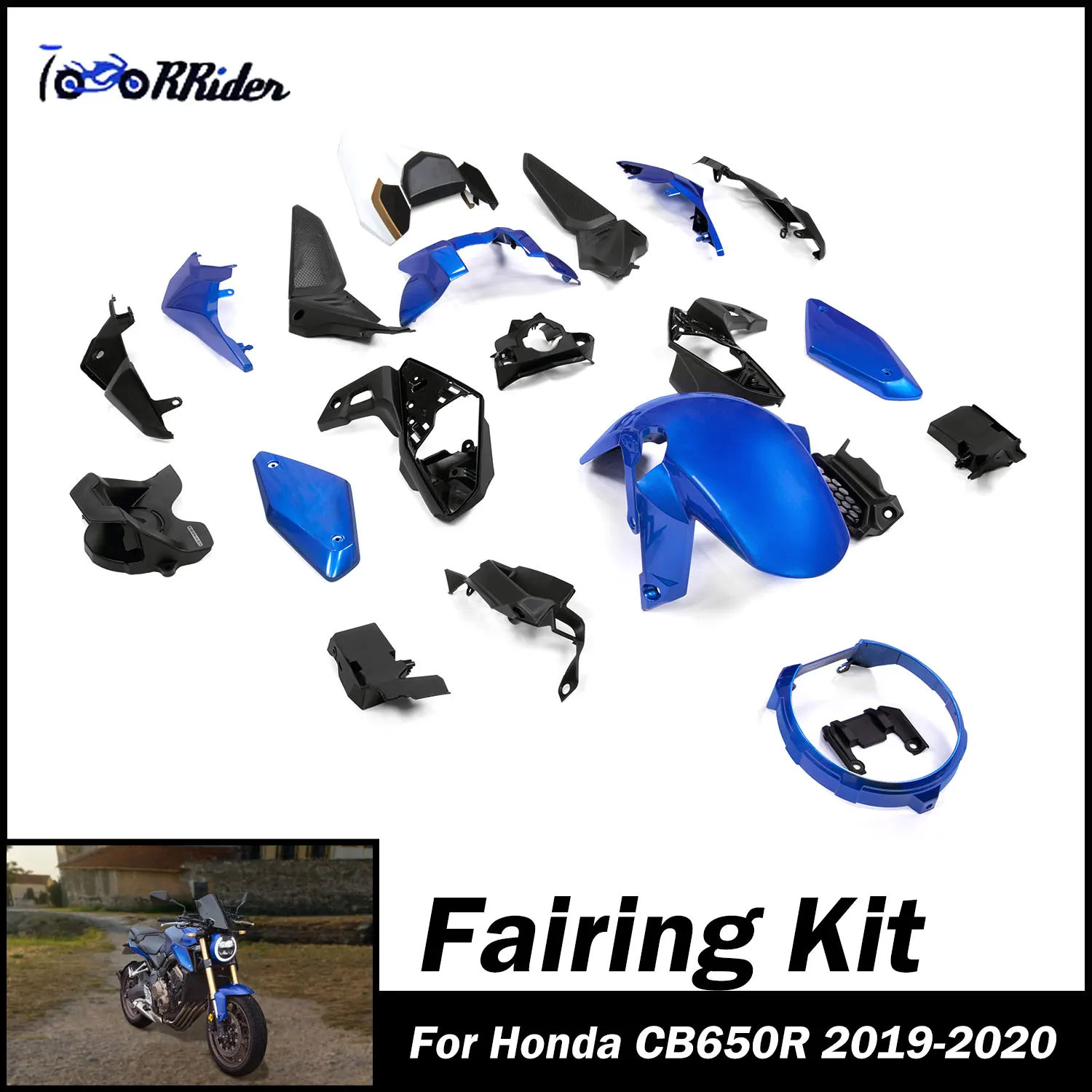 

For Honda CB650R CB 650 R 2019 2020 CB 650R Injection Fairing Bodywork Painted Molding Kit Set Motorcycle Accessories Blue