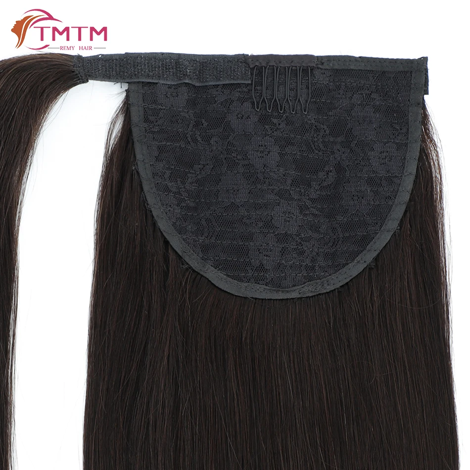 Ponytail Human Hair Extensions Cuticle Aligned Unprocessed Natural Pony Tails Russian Virgin Hair Wrap Around Horsetail 100G/Pc