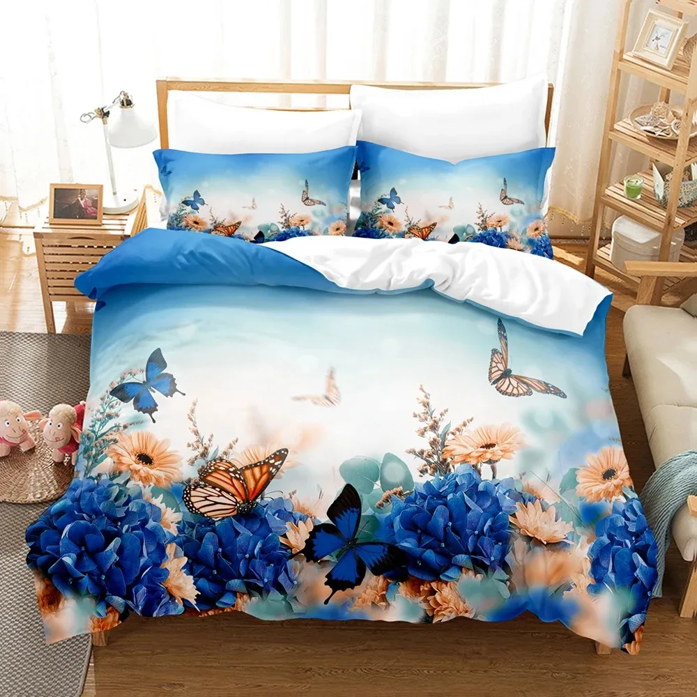 

3D Butterflies Bedding Sets Duvet Cover Set With Pillowcase Twin Full Queen King Bedclothes Bed Linen