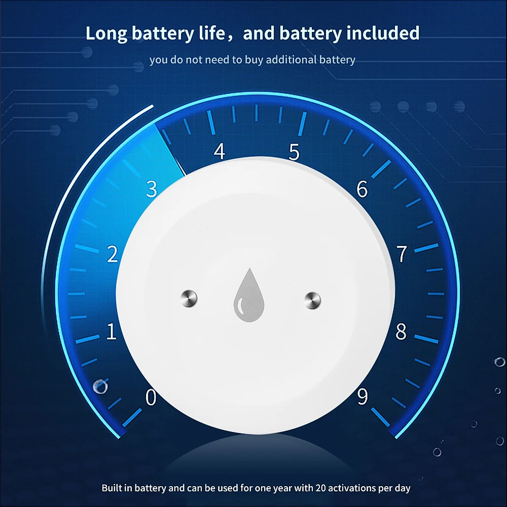 جهاز استشعار تويا للمياه مع جهاز إنذار عن بعد ، تطبيق ذكي للحياة ، كاشف حماية أمنية ، منزل ذكي ، عمر بطارية طويل ،