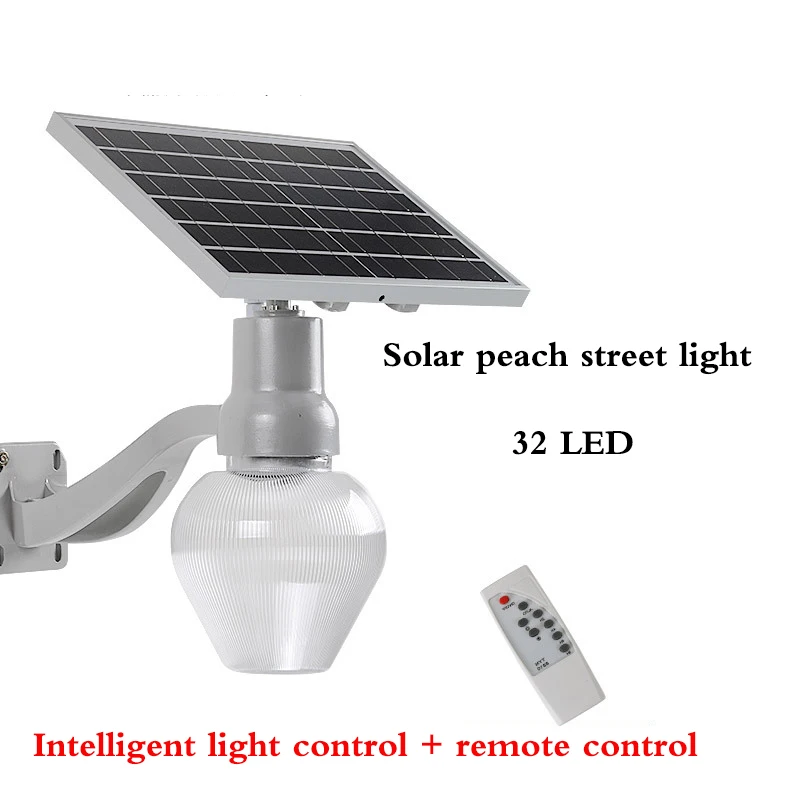 

Solar garden light outdoor waterproof 10W intelligent remote control led solar peach light landscape road lighting with arms