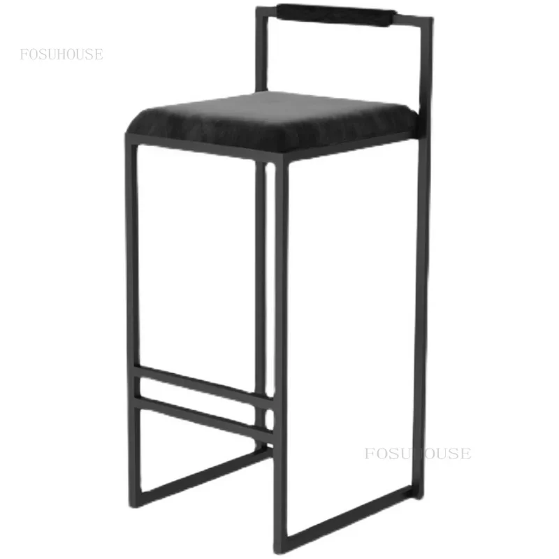 

Bar Chair Iron Bar Stools Modern Minimalist High Chairs Luxury American Home Furniture Backrest Stool for Kitchen t