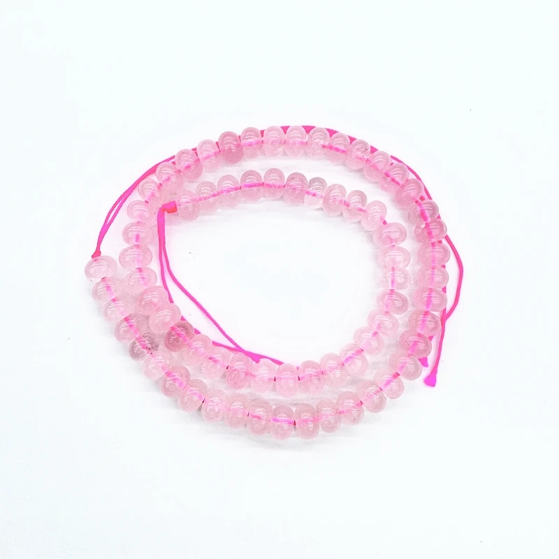 

Бусины Из Натурального Розового кварцевая прокладка, нитка 5 на 8 мм для изготовления ювелирных изделий «сделай сам», ожерелий, браслетов