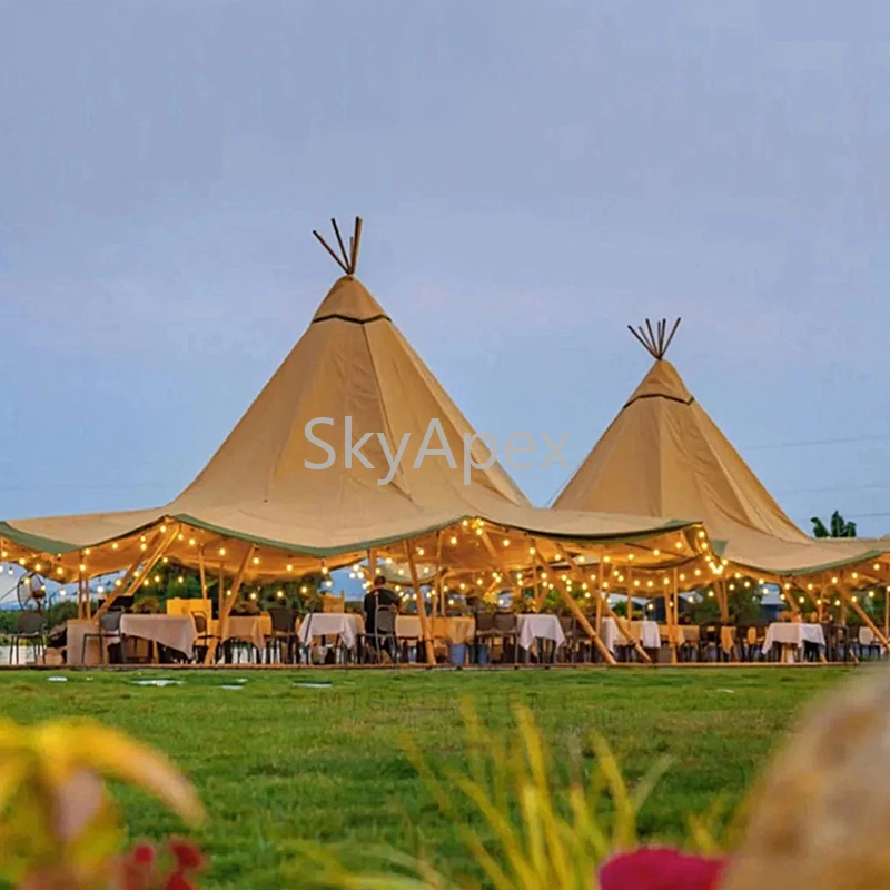 Premium Pyramid Party Marquee Teepee Tent -tarp for 100 People Tipi Tents for