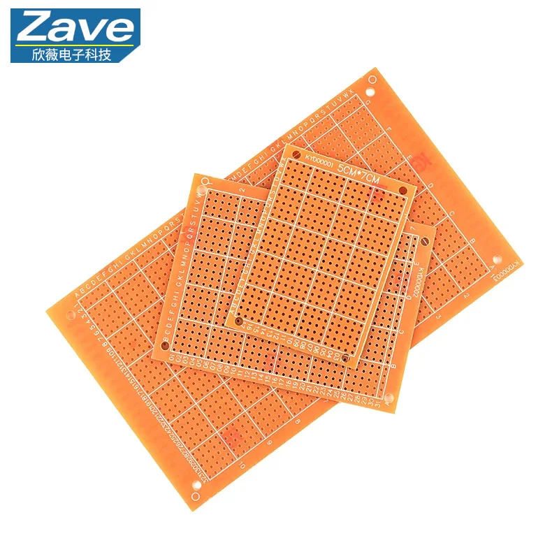 

Single-sided Breadboard, Prototype Board, Perfboard, 2.54mm Pitch Bakelite Circuit Board, Sizes: 5/7/9/15cm