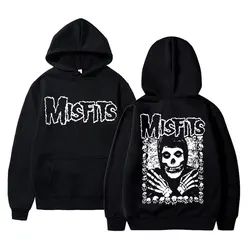 Horror Punk Misfits Vintage Skull Print Hoodie Male Gothic Rock Oversized Hoody Sweatshirt Men Women Fashion Long Sleeve Hoodies