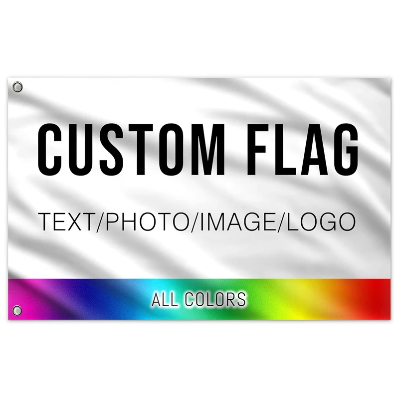 

Personalized Banner Flag Logo Photos Text Decoration Indoor Walls Outdoor Offices Birthday Party Halloween and Christmas Decor