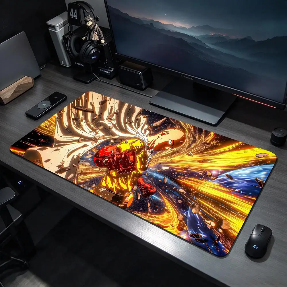 Powerful Anime O-One Punch Man Mouse Pads Large Gaming Mousepad Desk Mat Non Slip Bottom Featuring Stitched Edges
