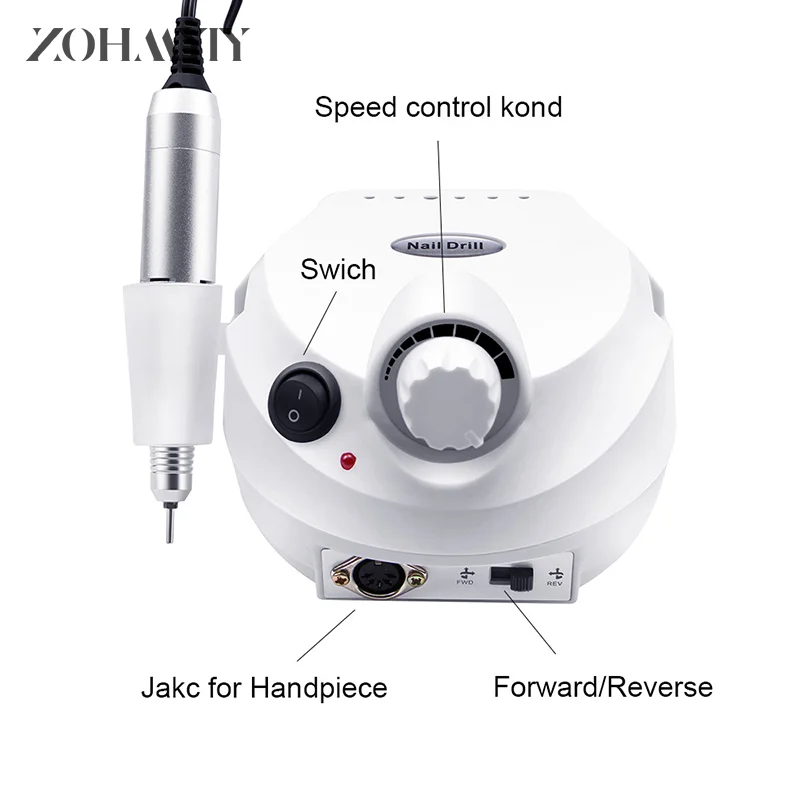 Ponceuse à ongles électrique portable, machine de manucure professionnelle, ensemble de forets à ongles, équipement de polissage de salon, 35000 tr/min