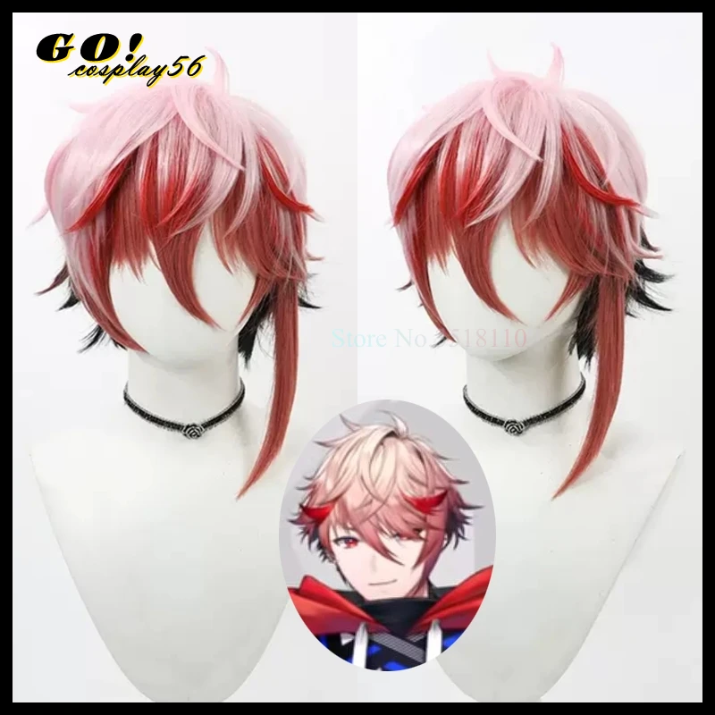 VOLTACTION Seraph Dazzlegarden parrucca Cosplay NIJISANJI EN Vtuber capelli corti rosa rosso 2024 nuovo idolo gioco di ruolo copricapo