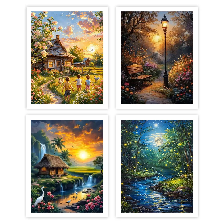 

GATYZTORY Diy Oil Painting By Numbers Landscape Canvas Art Painting Acrylic Paints On Canvas Drawing By Numbers Home Decoration