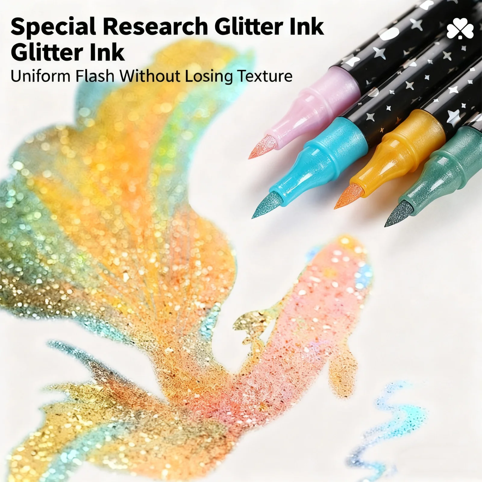 24/48/72/96 Colors Dual Brush Tip Glitter Art Markers Metallic Paint Marker Pens DIY Crafts Birthday Cards, Making Poster, Album
