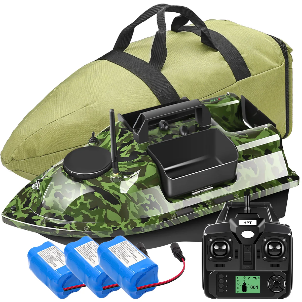 500M GPS Visaas Boot met 3 Hoppers Draadloze Sonar Sensor Fishfinder Afstandsbediening Lokken Karper Haak Aas Carry Speedboot - afbeelding 1