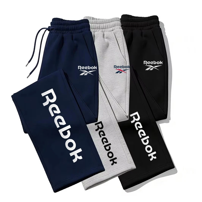 Reebok Men Straight Fit Multi-Pocket Sweatpants Loose Oversized Drawstring Joggers Streetwear Sports Pants