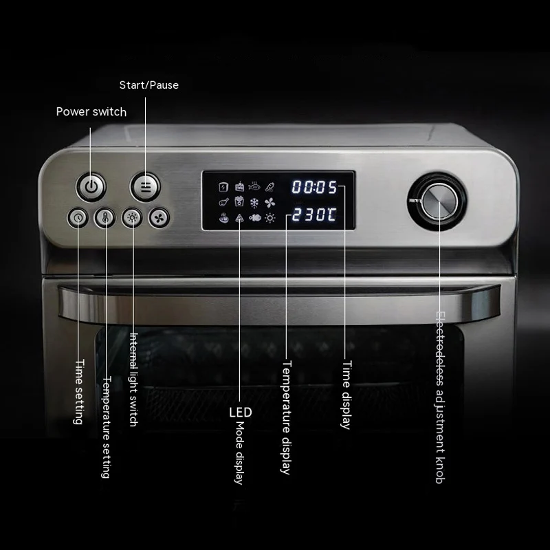 26L Air Fryer Convection Toaster Oven Combo, Rotisserie Oven, Electric Cooker, Proofer, Dehydrator, Broiler, Roaster, Warmer